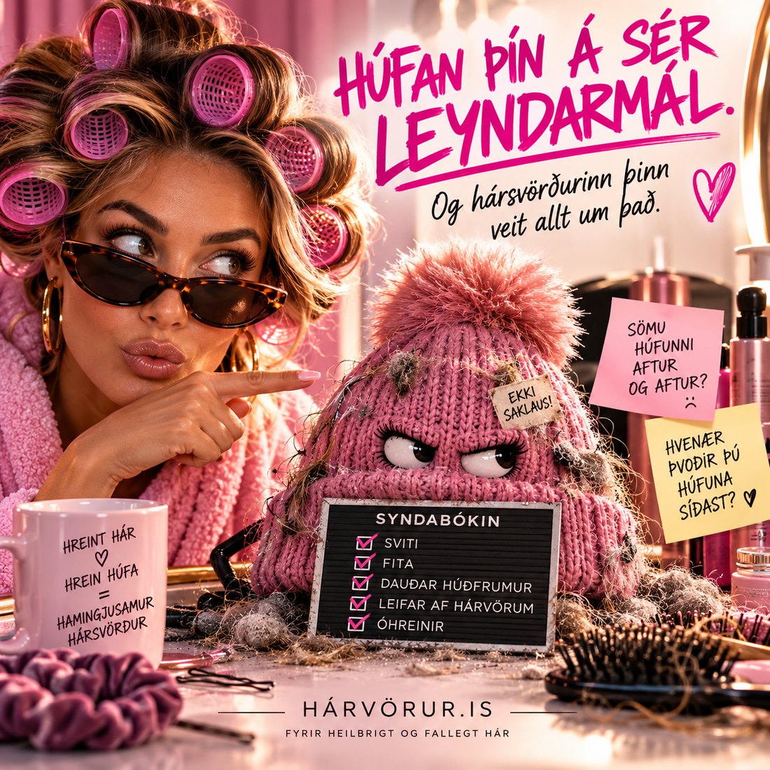 🧢 Hvenær þvoðir þú húfuna síðast? Hársvörðurinn þinn vill fá að vita! 👀