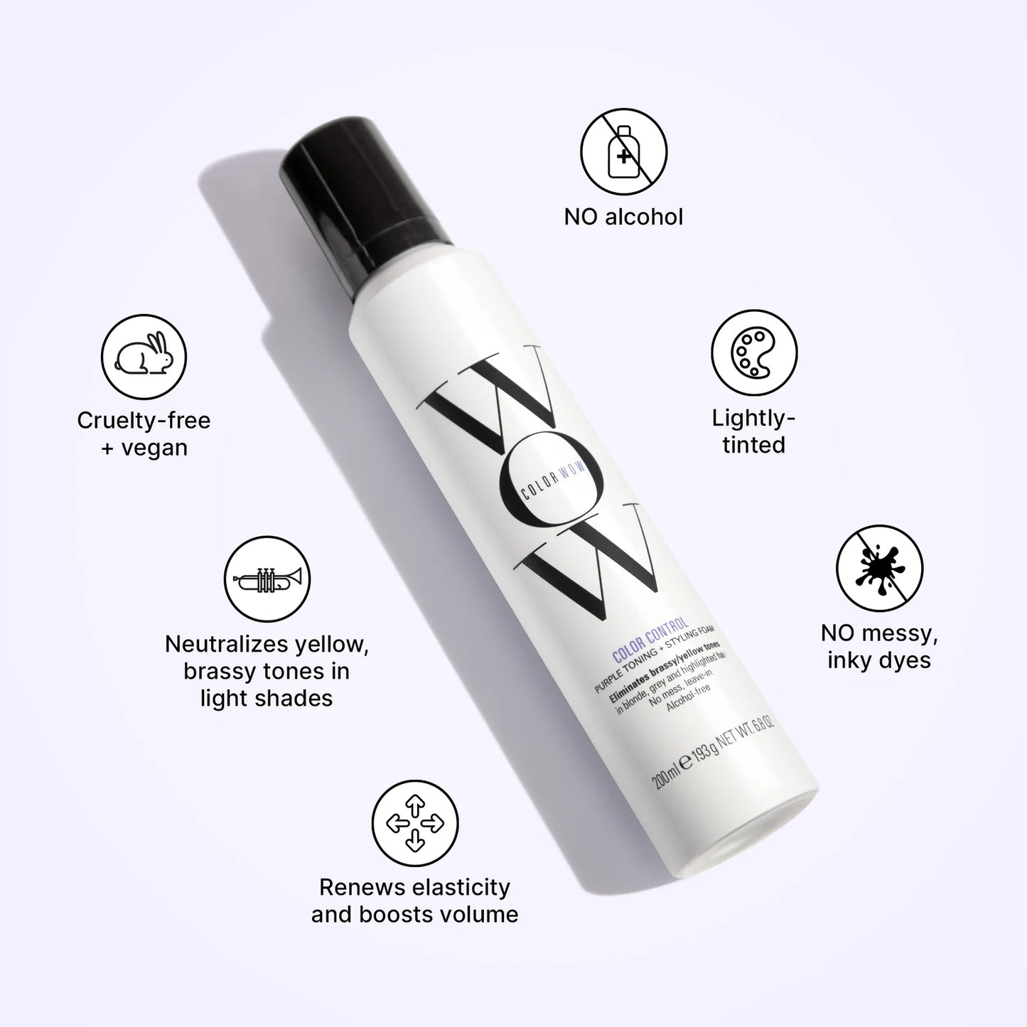 Color Wow – Color Control Purple Toning + Styling Foam